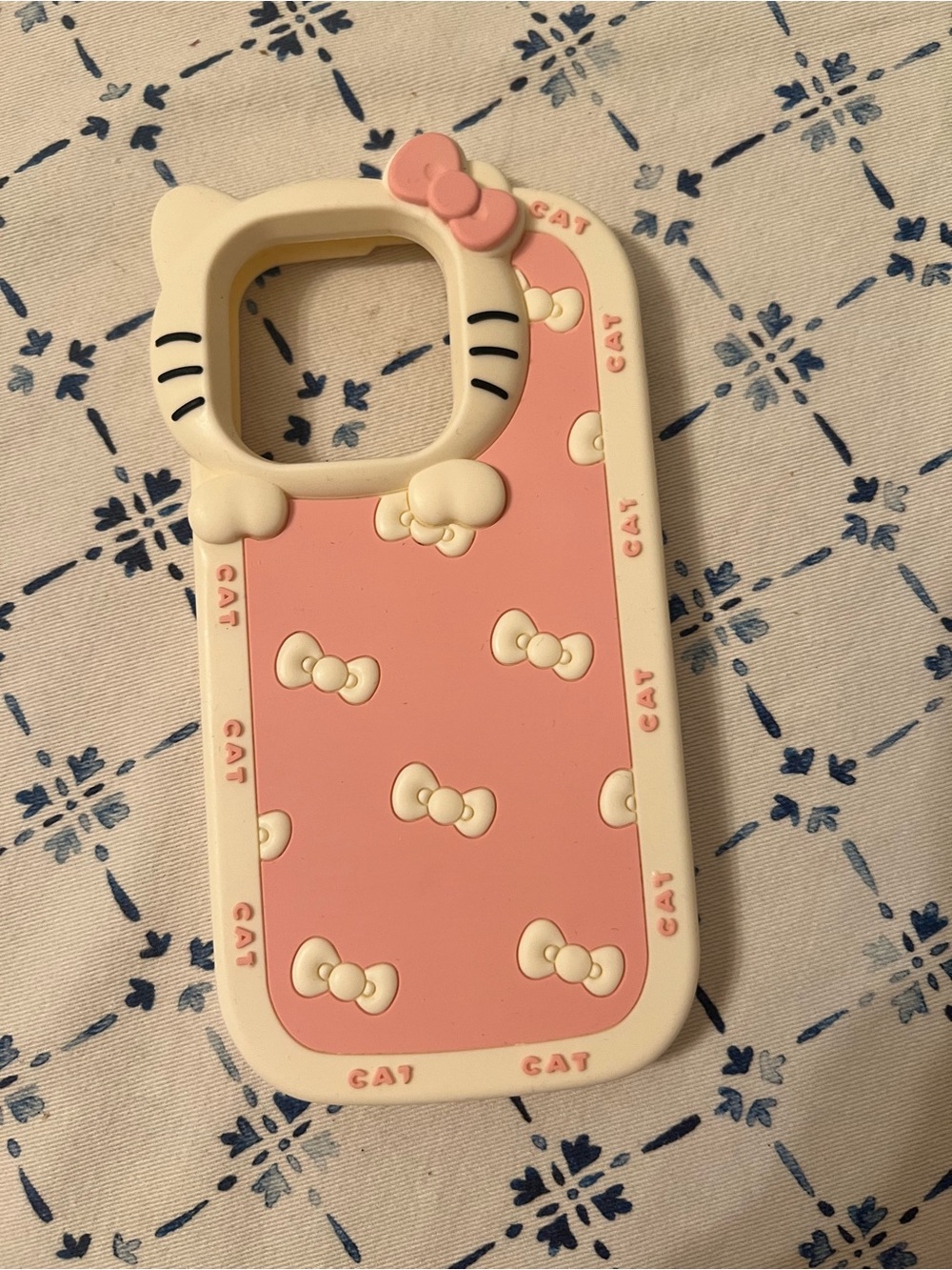 Pink Cat Bow Silicone Phone Case